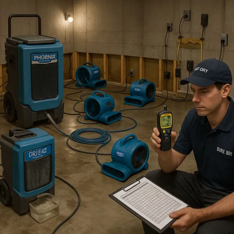 Structural Drying and Dehumidification process in Manor, PA